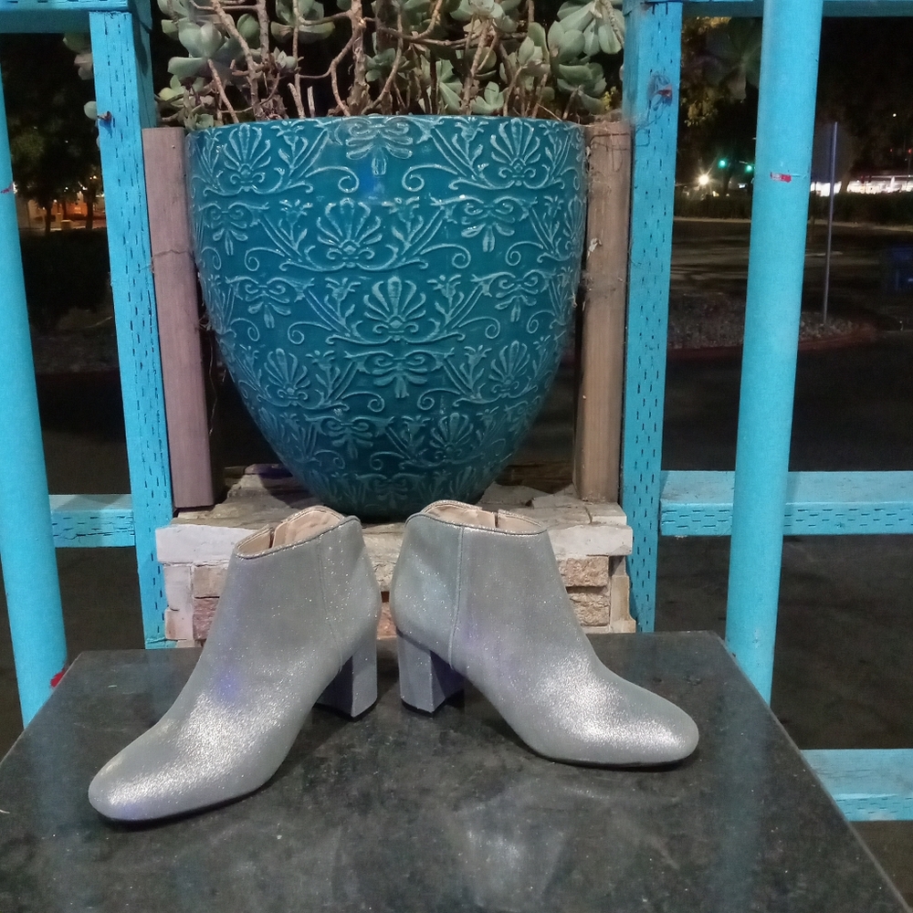 White House Black Market Silver Heeled Boots - Picture 2 of 10